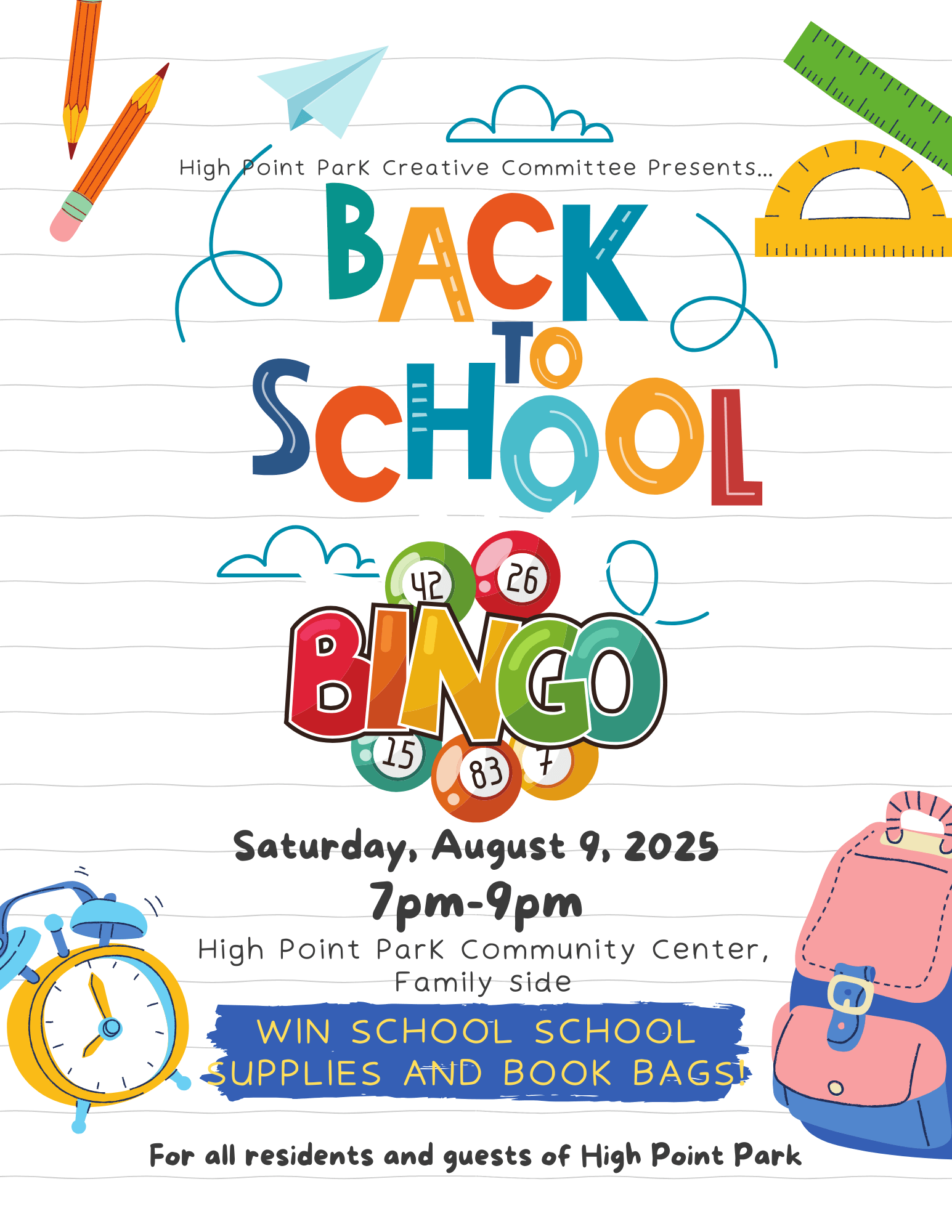 Back to School Bingo 2025